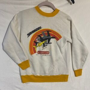 Vintage 1977 Matchbox Skybusters Sweatshirt Kids White Yellow Lesney Products